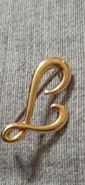 Spilla in oro 750,lettera L