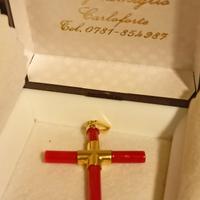 Pendente unisex oro 18K e corallo - Carloforte