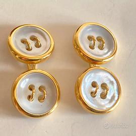 Gemelli oro doppio bottone madreperla ANTORA