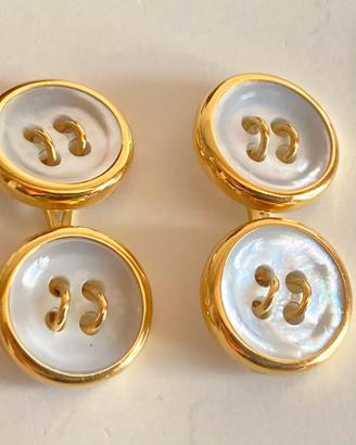 Gemelli oro doppio bottone madreperla ANTORA