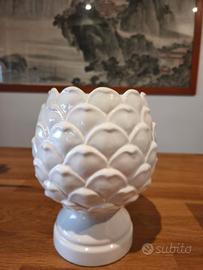 Vaso decorativo in ceramica bianca 