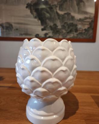 Vaso decorativo in ceramica bianca 