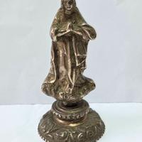 Antica Statua Madonna in Bronzo Argentato del XVII