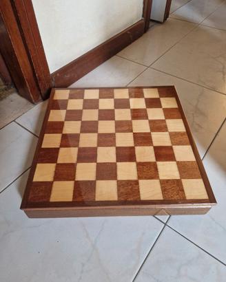 scacchiera legno anni 80