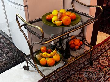 Carrello portavivande ottone