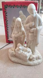 presepe in ceramica bianca con scatola