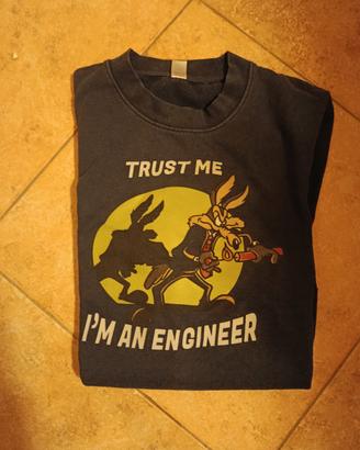 felpa blu girocollo Willy il Coyote 