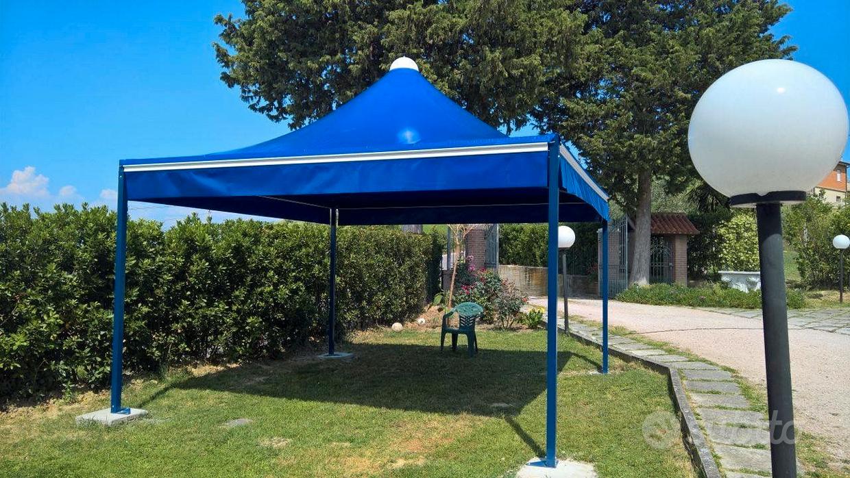 Gazebo pieghevole professionale 4x4mt - Alluminio 6cm - Blu