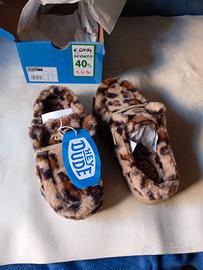 Scarpe sabot con pelliccia, numero 39, marca DUDE