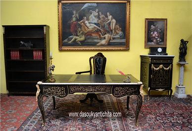 Scrivania da centro stile Napoleone III ebanizzata
