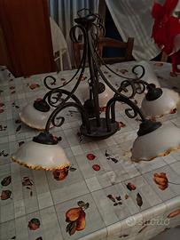 lampadario in ferro battuto 