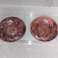 Coppia Piatti decorativi rame sbalzato 
