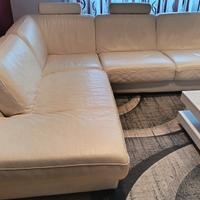 Divano in vera pelle, bianco