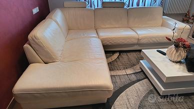 Divano in vera pelle, bianco