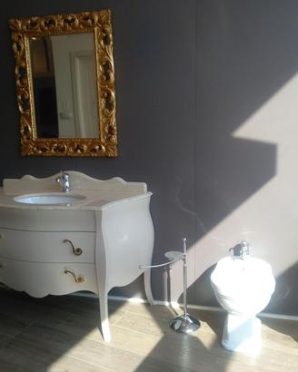 MOBILE BAGNO CLASSICO CON TOP CON MARMO TRAVERTINO