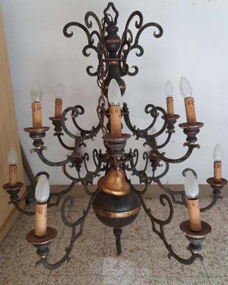Lampadario vintage da soffitto 12 bracci