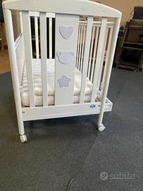 Lettino Pali Birillo Bianco in legno con cassetto