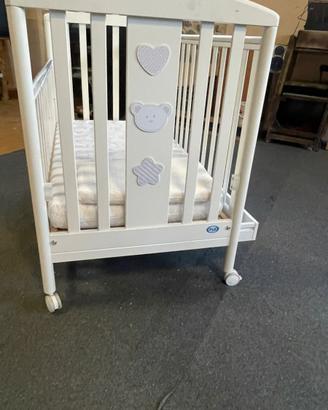 Lettino Pali Birillo Bianco in legno con cassetto