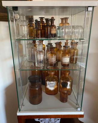 Boccette Farmacia d'Epoca in Vetro Ambrato