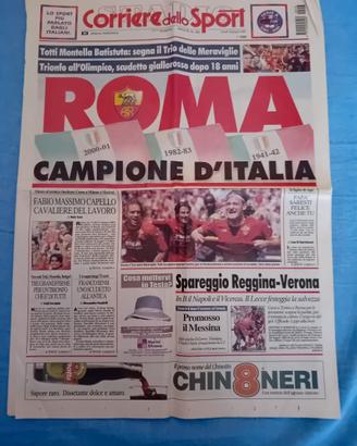 Corriere dello Sport 18 giugno 2001 scudetto Roma