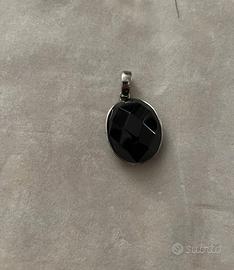 Ciondolo onice nero e argento