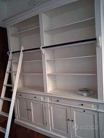 Libreria bianca con scala piu scrivania