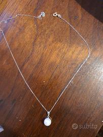 Collier oro bianco con perla
