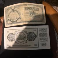Nr. 2 banconote da 500 dinari jugoslavia