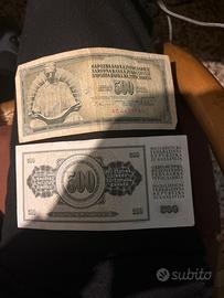 Nr. 2 banconote da 500 dinari jugoslavia