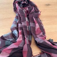 Sciarpa pashmina a quadretti bordeaux