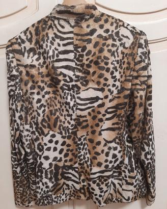 Giacca  pelliccia ecologica  stampa leopardo