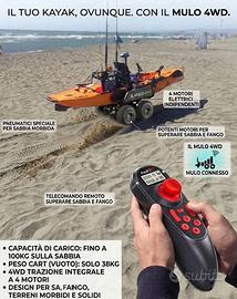 carrello 4wd elettrico trasporto kayak su sabbia