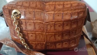 borsa a tracolla in alligatore anni 90