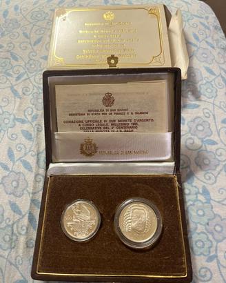 Dittico monete argento San Marino