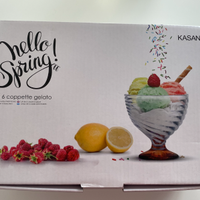 KASANOVA - Set 6 coppette in vetro e base colorata