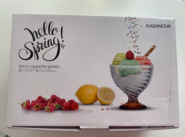 KASANOVA - Set 6 coppette in vetro e base colorata