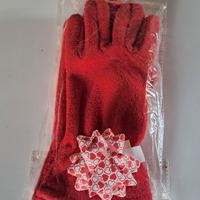 guanti rossi in pile