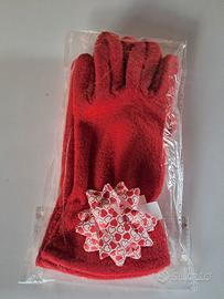 guanti rossi in pile