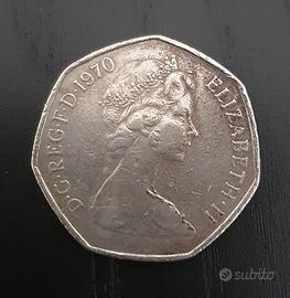 Moneta Regno Unito 50 New Pence 1970