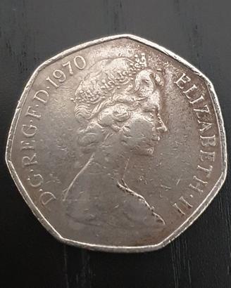 Moneta Regno Unito 50 New Pence 1970