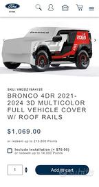 Telo copri auto Ford bronco 2021- in su