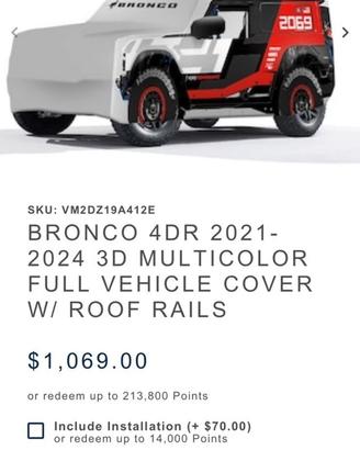 Telo copri auto Ford bronco 2021- in su