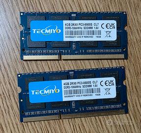 RAM per notebook - 8GB DDR3 PC3-8500S SODIMM