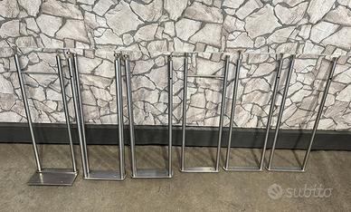 Mensola a soffitto porta bottiglie in acciaio inox