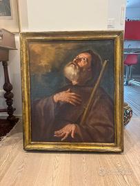 Dipinto Antico San Francesco di Paola olio si tela