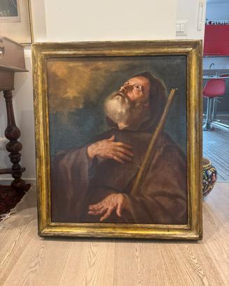 Dipinto Antico San Francesco di Paola olio si tela