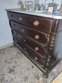 Comò Antico Luigi Filippo con Piano in marmo