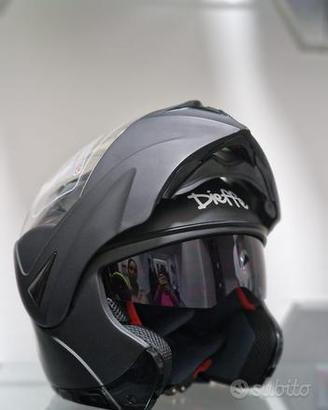 CASCO DIEFFE MODULARE DOPPIA VISIERA NERO OPACO