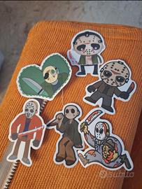 Set 6 adesivi Jason Voorhees Venerdì 13 stile Chib