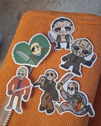 Set 6 adesivi Jason Voorhees Venerdì 13 stile Chib